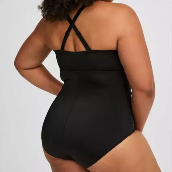 Torrid Wireless Lattice One-Piece Swimsuit - Picture 3 of 8